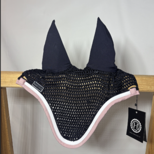 Bonnet Harcour bleu marine et rose