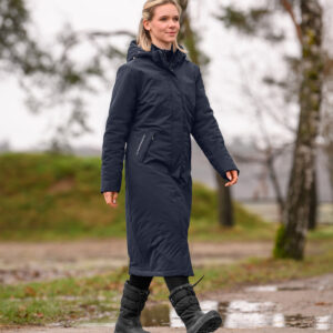 Manteau long marine ELT, femme