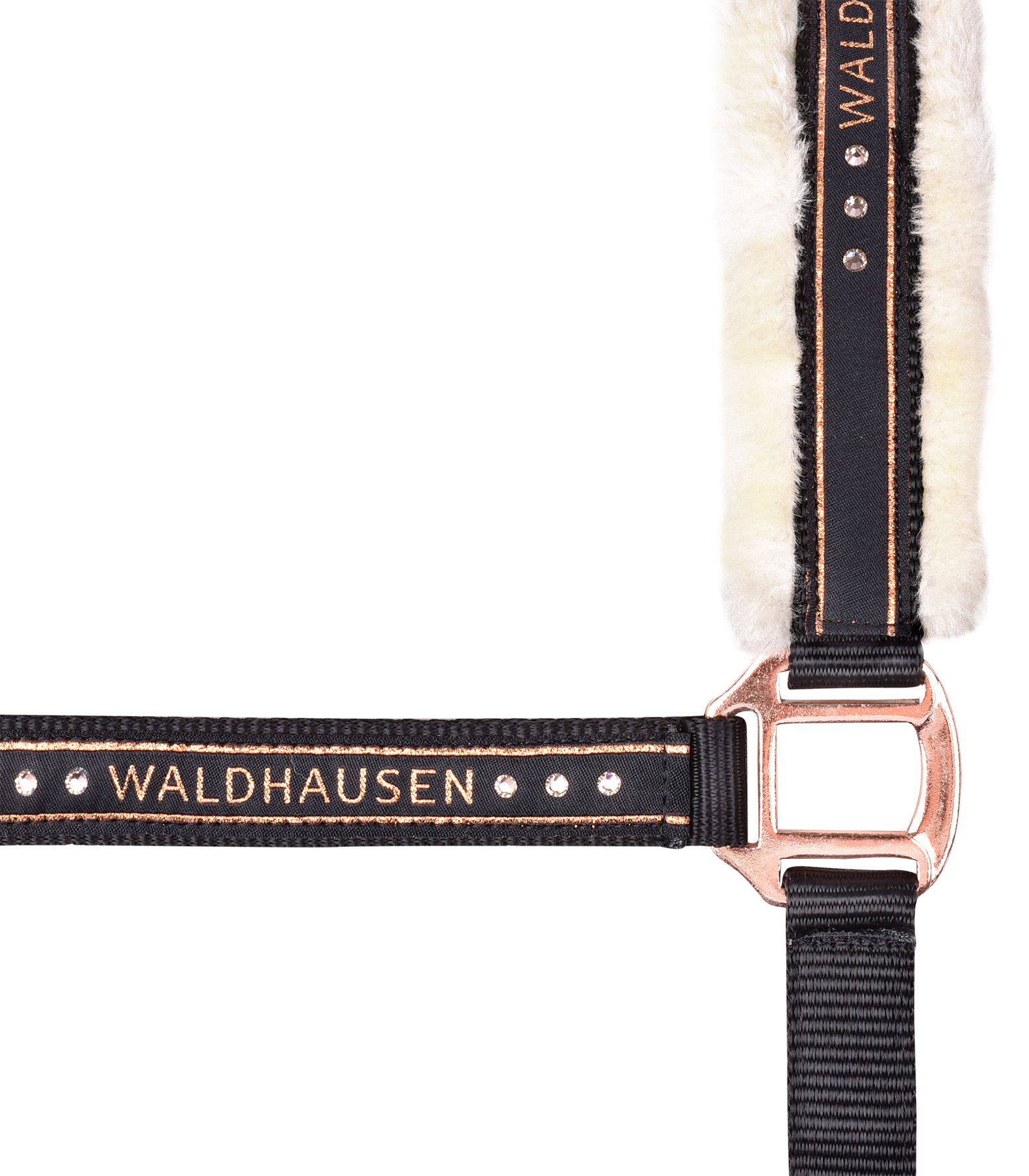 Licol en moumoute Noir, détail rose gold – Image 2